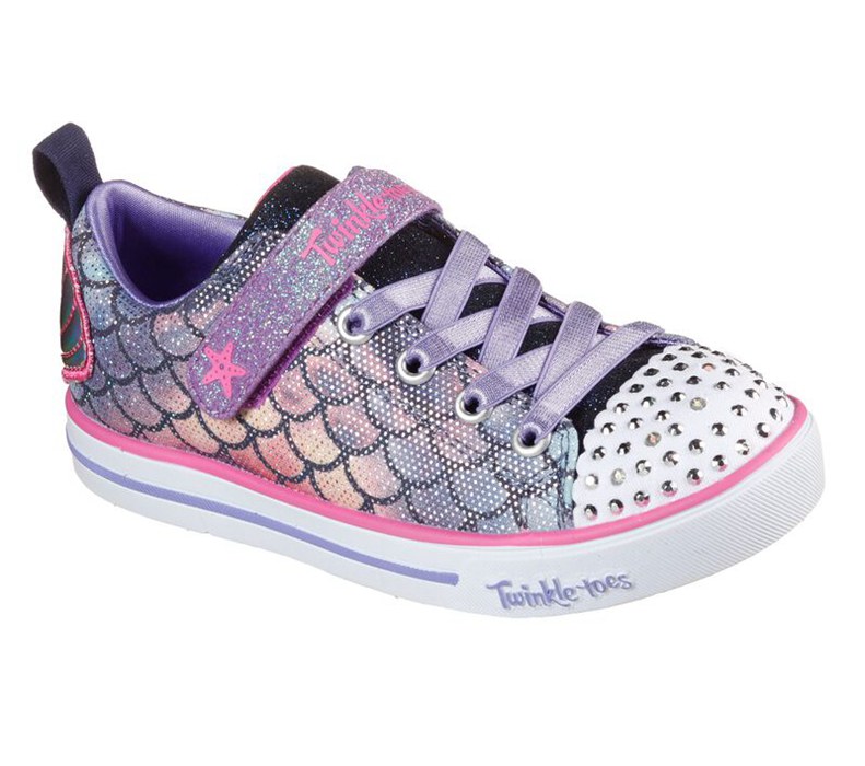 Skechers Flickor Marinblå/Olika Färger Sneakers - Twinkle Toes: Sparkle Lite - Mermaid Wishes - Sver